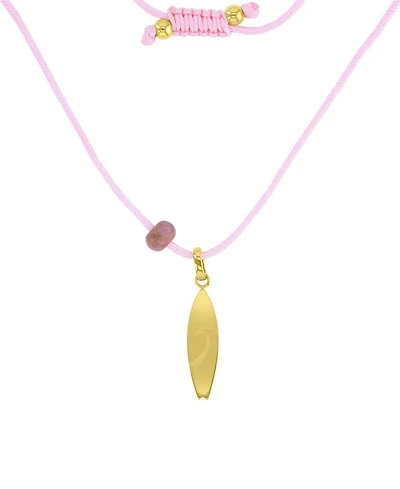 Roxy Waterproof Yellow Surfboard Labradorite Adjustable Necklace