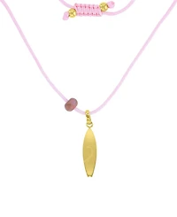 Roxy Waterproof Yellow Surfboard Labradorite Adjustable Necklace
