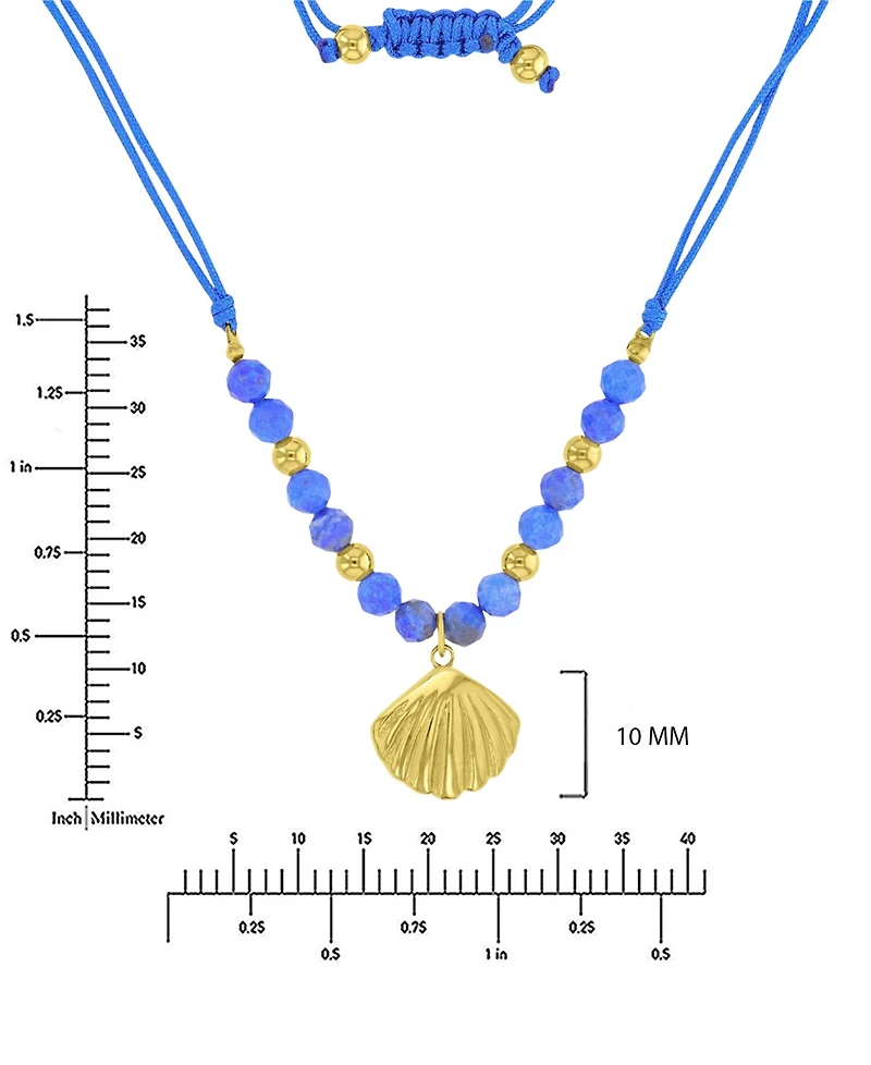 Roxy Waterproof Yellow Seashell Labradorite Adjustable Necklace