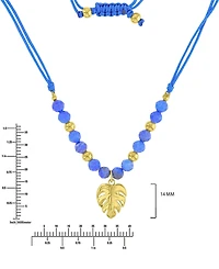 Roxy Waterproof Yellow Palm Leaf Labradorite Adjustable Necklace
