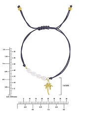 Roxy Waterproof Yellow Palm Tree Pearl Adjustable Bracelet