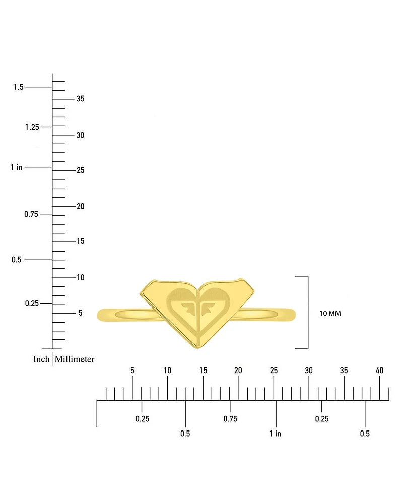 Roxy Waterproof Yellow Triangular Heart Ring