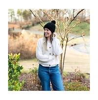 Headbands of Hope Women's Cable Knit Pom-Pom Beanie - Black