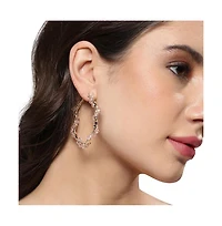 Sohi Beaded Twist Hoop Earrings