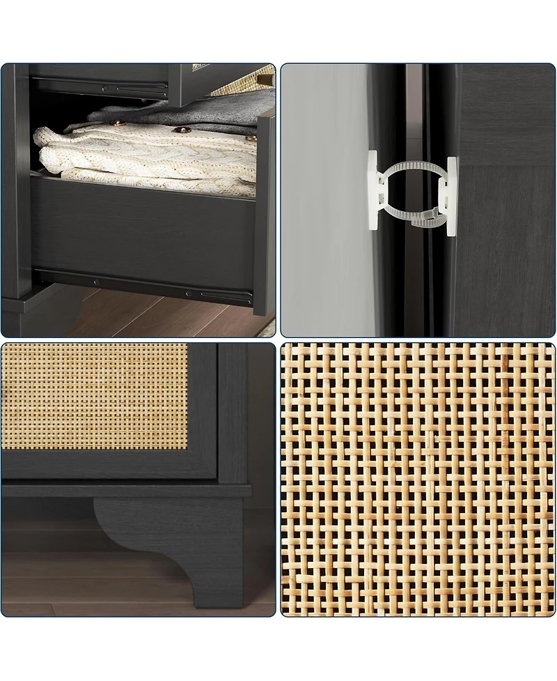 Gaomon 4-drawer wooden dresser, modern tall storage organizer for bedroom