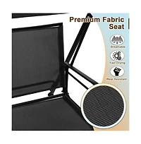 2-Seat Outdoor Canopy Swing with Comfortable Fabric Seat and Heavy-duty Metal Frame