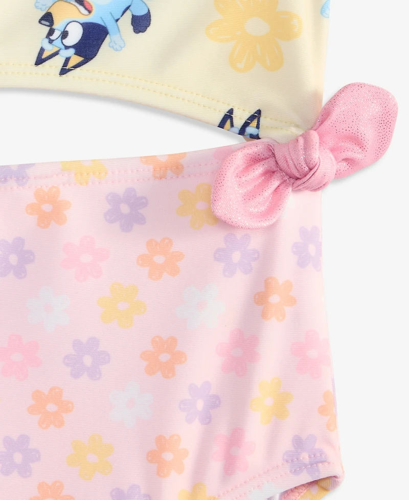Bluey Girls' 2-6X Floral-Print Swimsuit