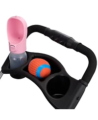 Aostirmotor 4-Wheel Foldable Pet Stroller for Dogs up to 35lbs with Detachable Carrier