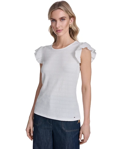 Tommy Hilfiger Women's Textured Crewneck Top