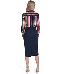 Tommy Hilfiger Women's Stripe Long-Sleeve Popover Top