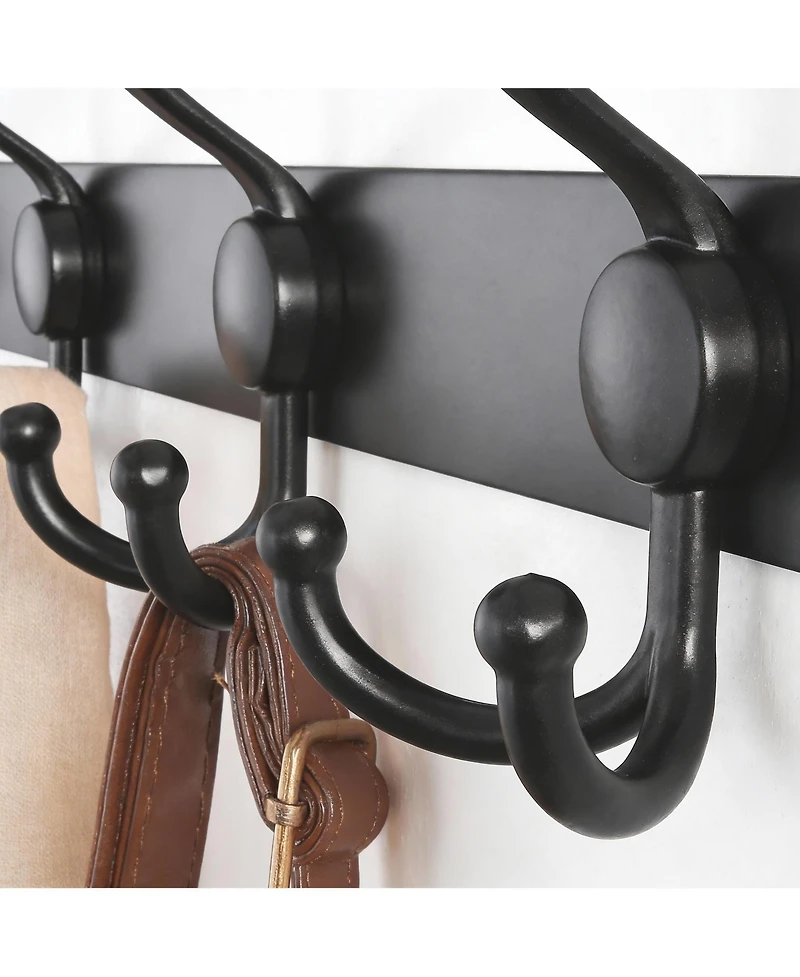 Yigii Heavy Duty 38" Black Coat Rack with 10 Tri Hooks for Mudroom