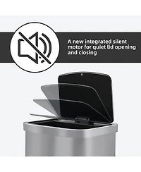 Mega Casa 13 Gallon Stainless Steel Indoor Touchless Sensor Soft-Close Lid Trash Can