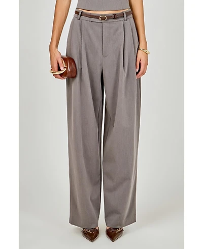 endless rose Women's Relaxed Trouser with Pleats.