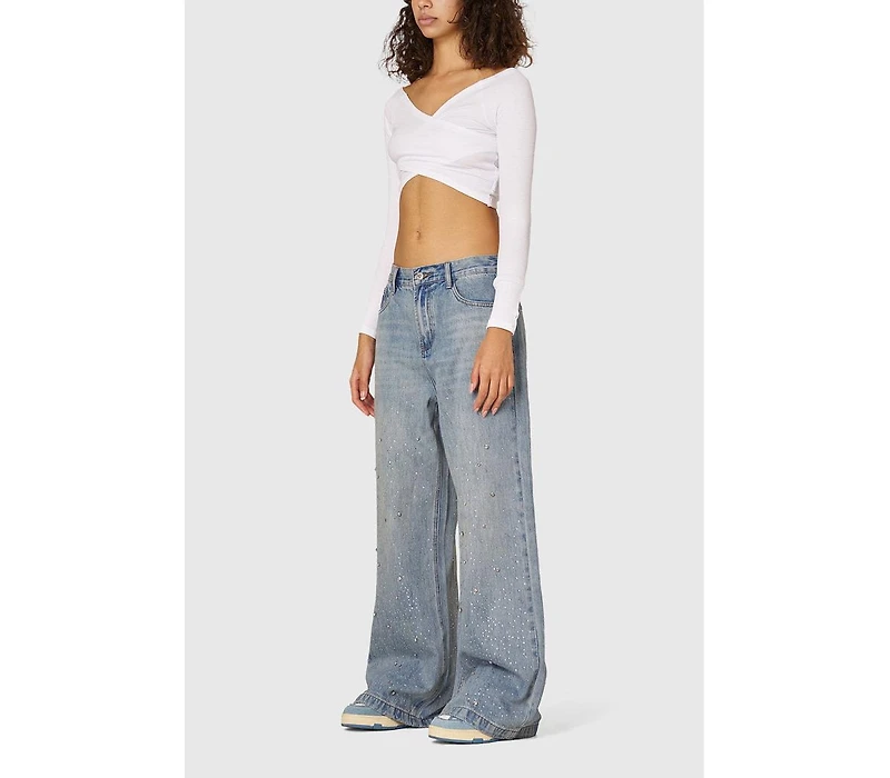 Aelfric Eden Women's Rhinestone Baggy Jeans