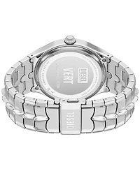 Diesel Men's Vert Quartz Three-Hand Date Silver Stainless Steel Watch, 45mm