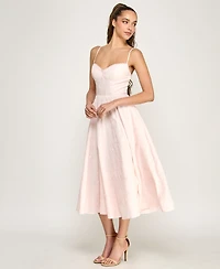 Alex & Sophia Juniors' Sweetheart Embroidered Fit Flare Midi Dress