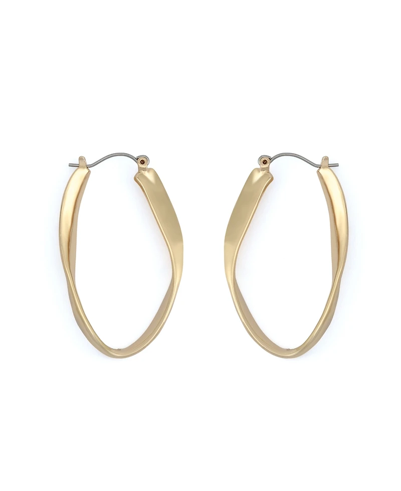 Steve Madden Sculpted Oval Hoop Earrings