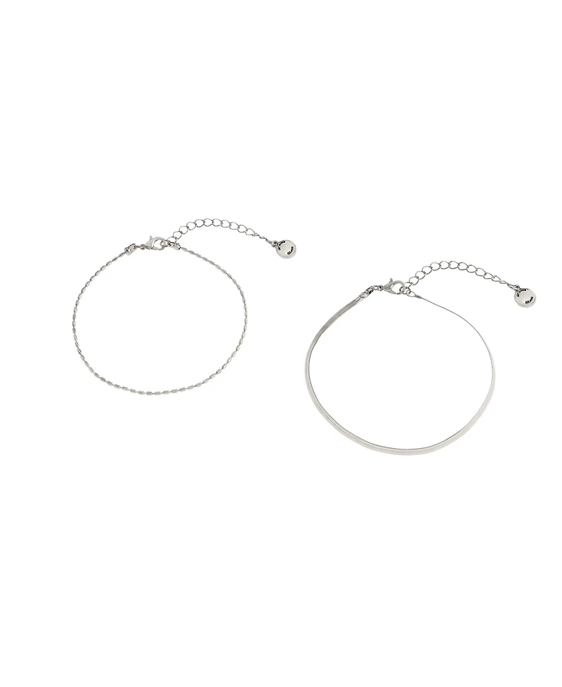 Steve Madden Delicate Chain Duo Anklet Set