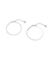 Steve Madden Delicate Chain Duo Anklet Set