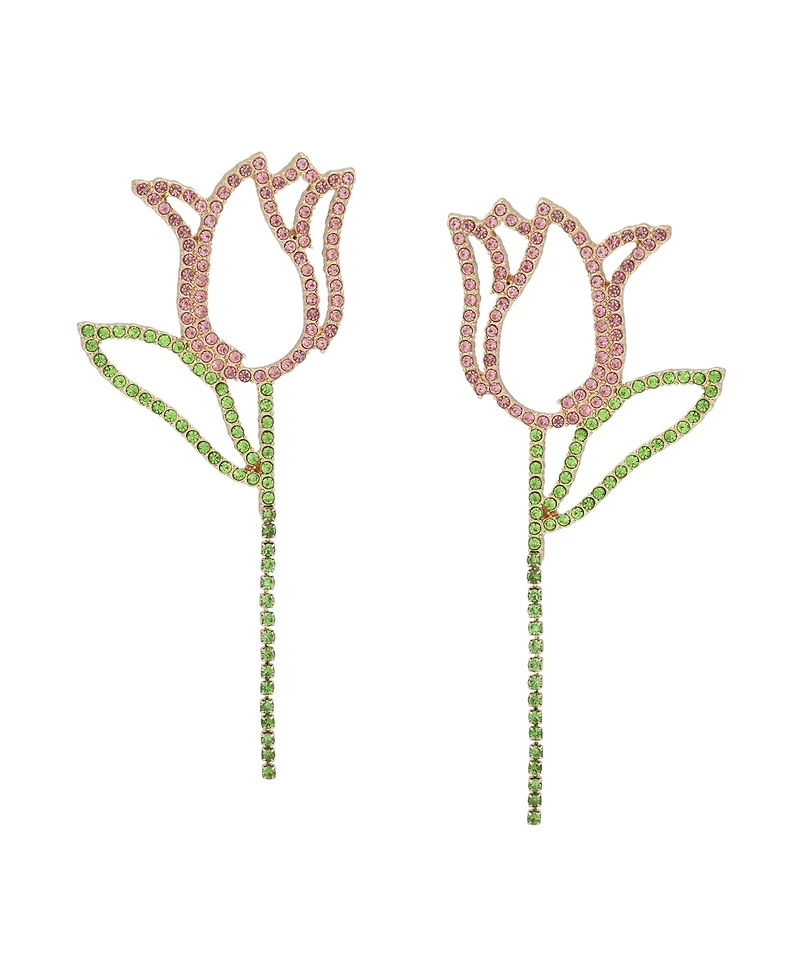 Betsey Johnson Faux Stone Spring Chick Tulip Statement Earrings