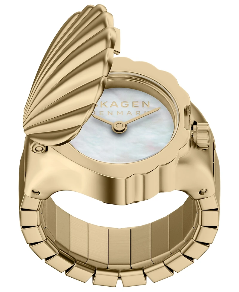 Skagen Women's Ring Watch Quartz Two-Hand Gold Stainless Steel Watch, 24mm
