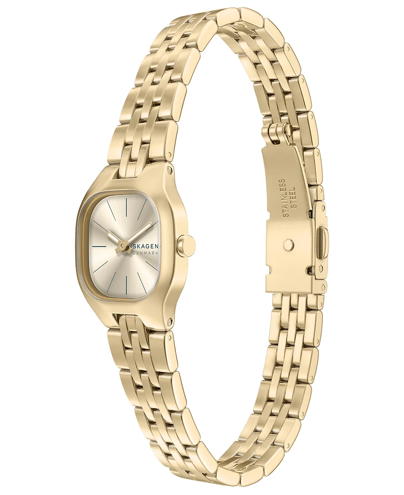 Skagen Women's Mellem Micro Quartz Two-Hand Gold Stainless Steel Less Than Watch, 22mm