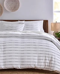 Oake Haven Striped 3-Pc. Duvet Cover Set, King, Macy's Exclusive