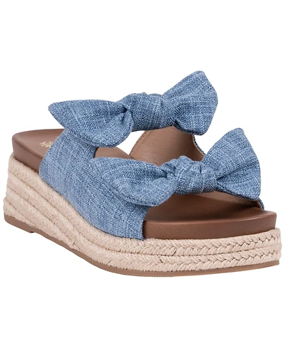 Gc Shoes Women's Cosmos Double Bow Espadrille Wedge Sandals