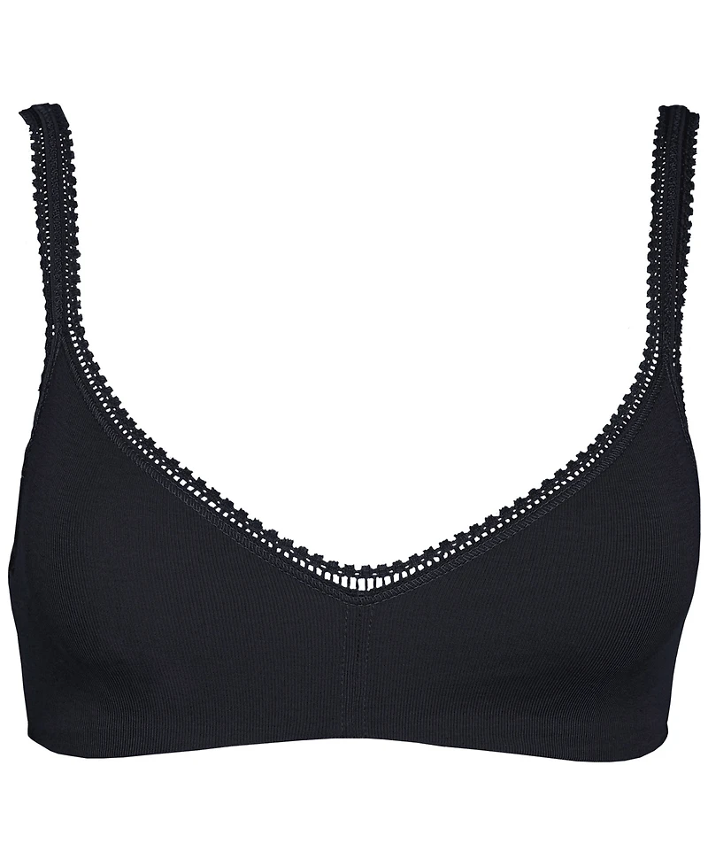 On Gossamer Women's Cabana Cotton Lace-Trim Bralette 010404