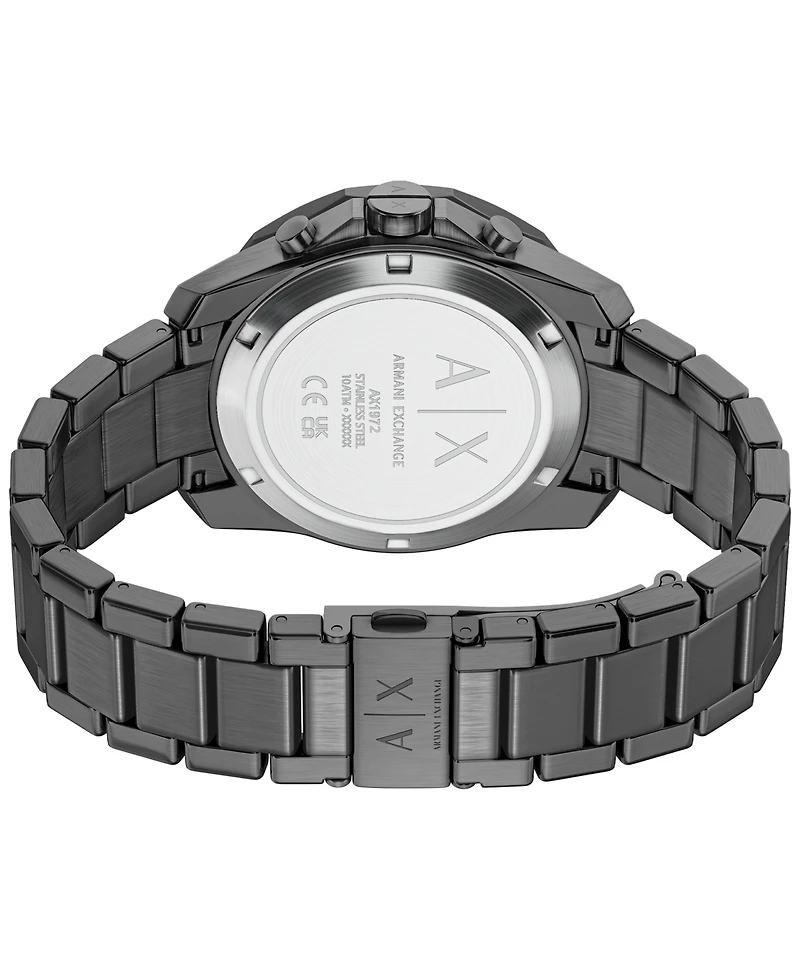 Armani Exchange Men's Quartz Chronograph Gunmetal Stainless Steel Watch, 44mm