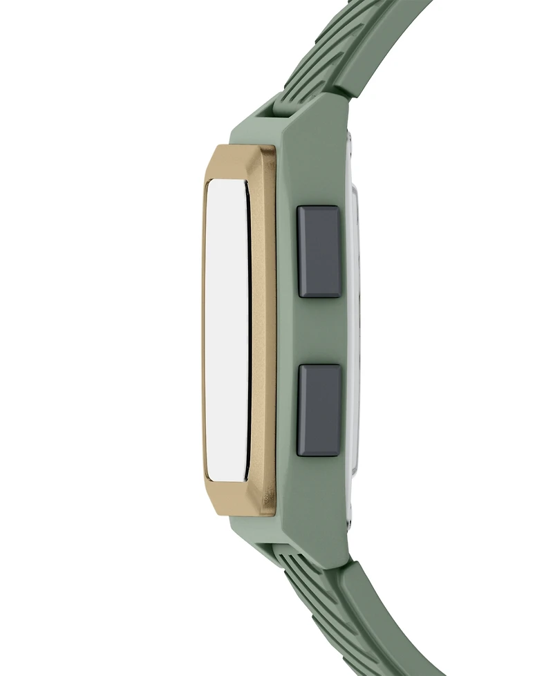 Armani Exchange Men's Lcd Green Silicone Watch, 42mm