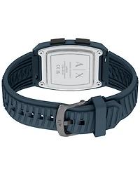 Armani Exchange Men's Lcd Blue Silicone Watch, 42mm