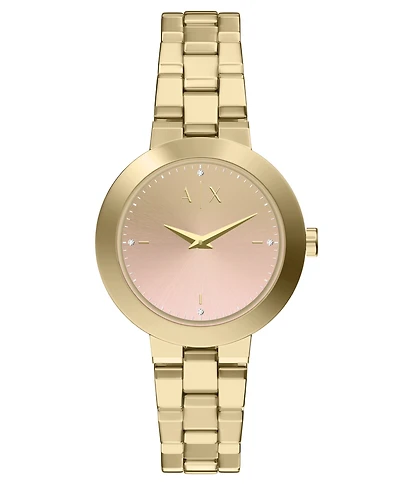 Armani Exchange Women's Quartz Two-Hand Gold Stainless Steel Watch, 36mm