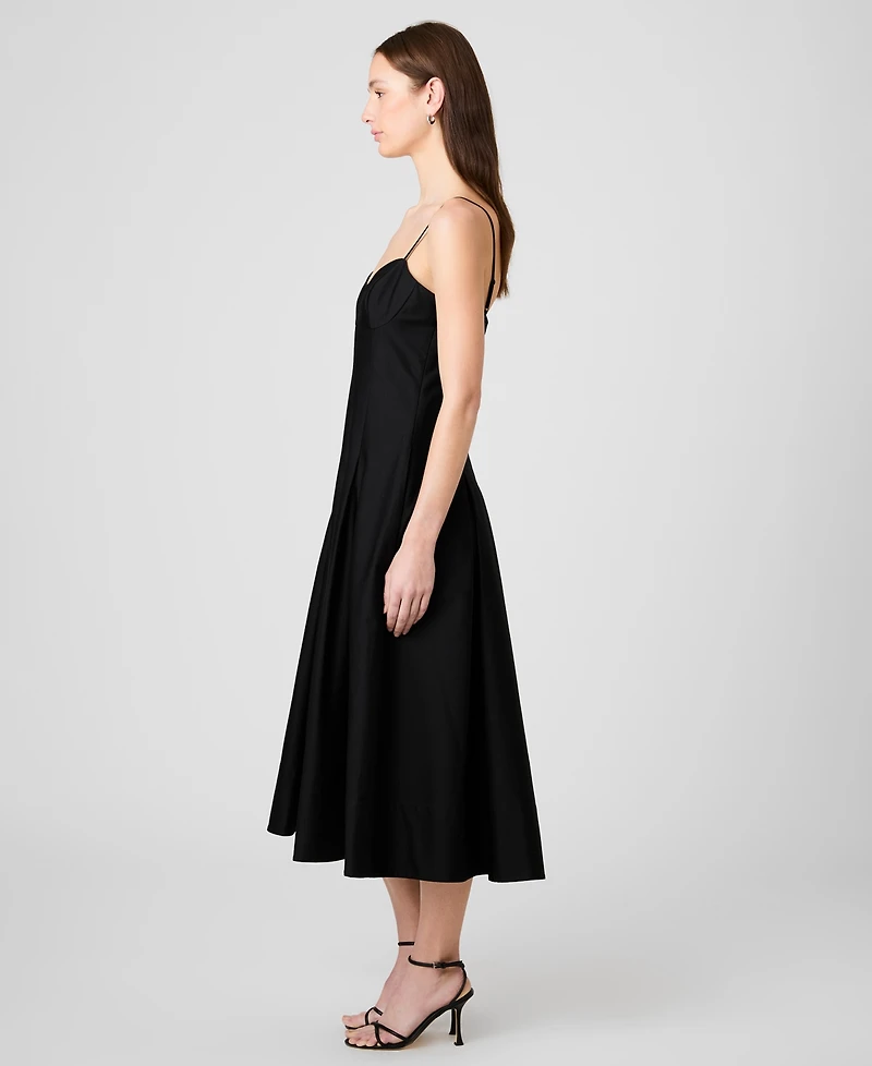 French Connection Women's Sateen Pleated Midi Dress