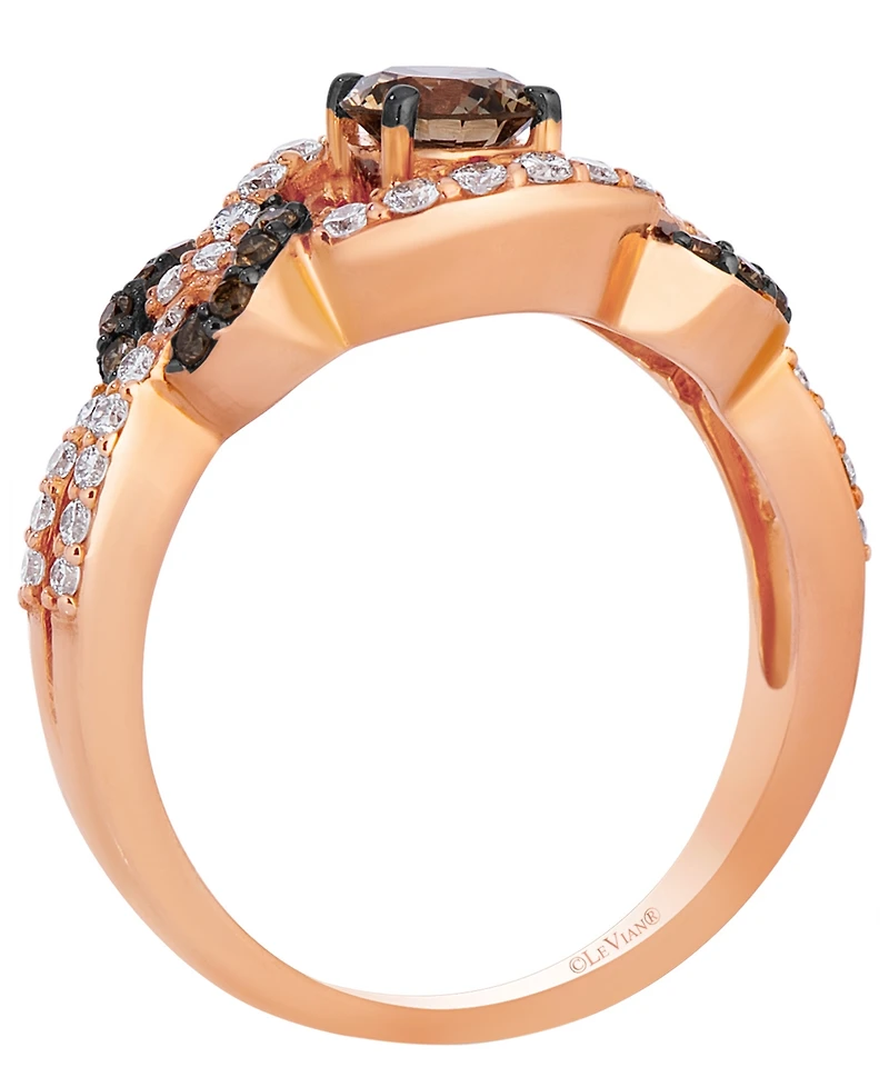 Le Vian Chocolate Diamond (0.58 ct. t.w.) & Vanilla Diamond (0.34 ct. t.w.) Ring in 14k Strawberry Gold