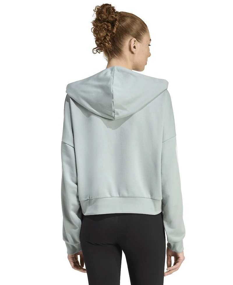 adidas Women's Essentials 3-Stripes Sportswear Quarter-Zip Hoodie