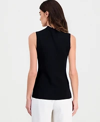Tahari Asl Women's Sleeveless Mock-Neck Sweater