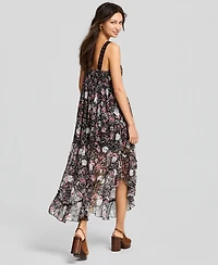 And Now This Women's Asymmetrical Chiffon Eyelet Maxi Dress, Macy's Exclusive