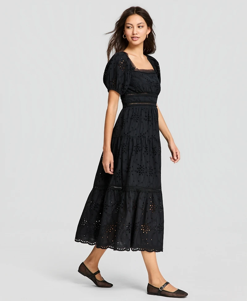 And Now This Women's Eyelet Cotton Maxi Dress, Exclusively at Macy's