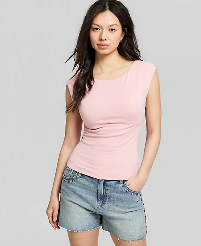 And Now This Women's Scoop Back Cotton Knit Top, Macy's Exclusive