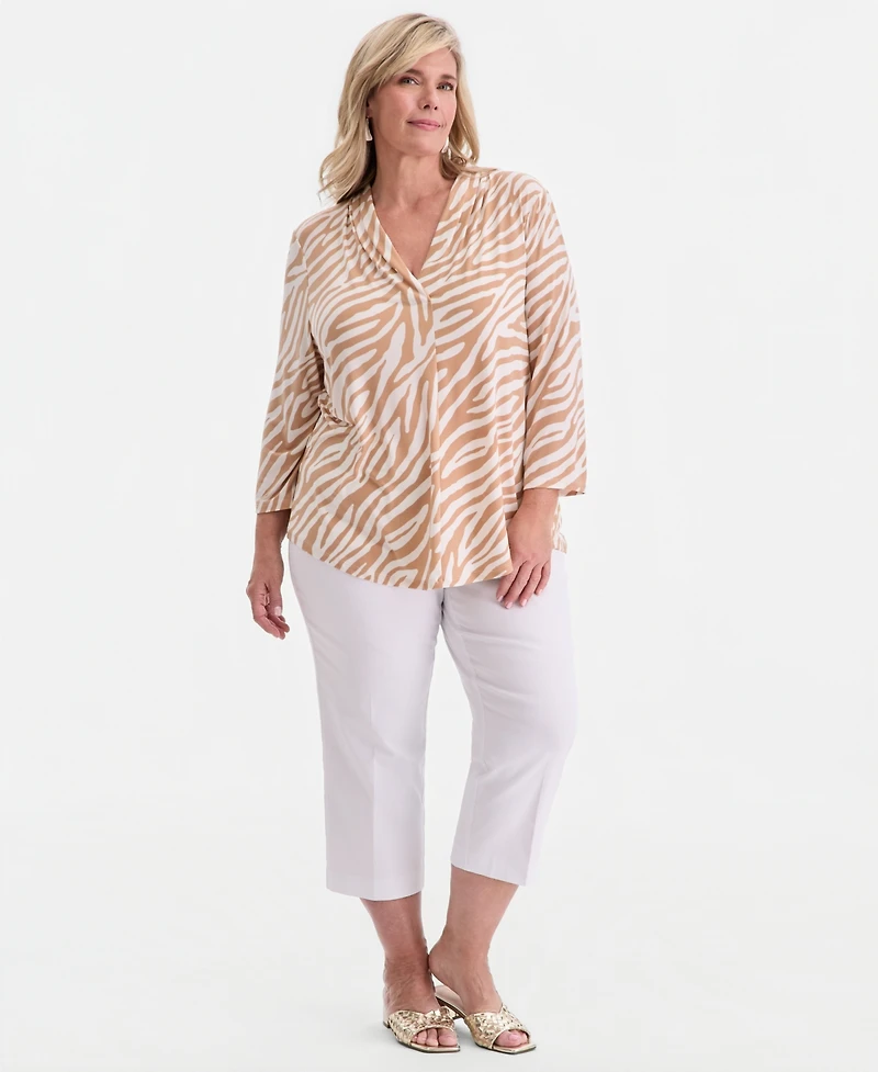 Jm Collection Plus Lush V-Neck Top, Macy's Exclusive