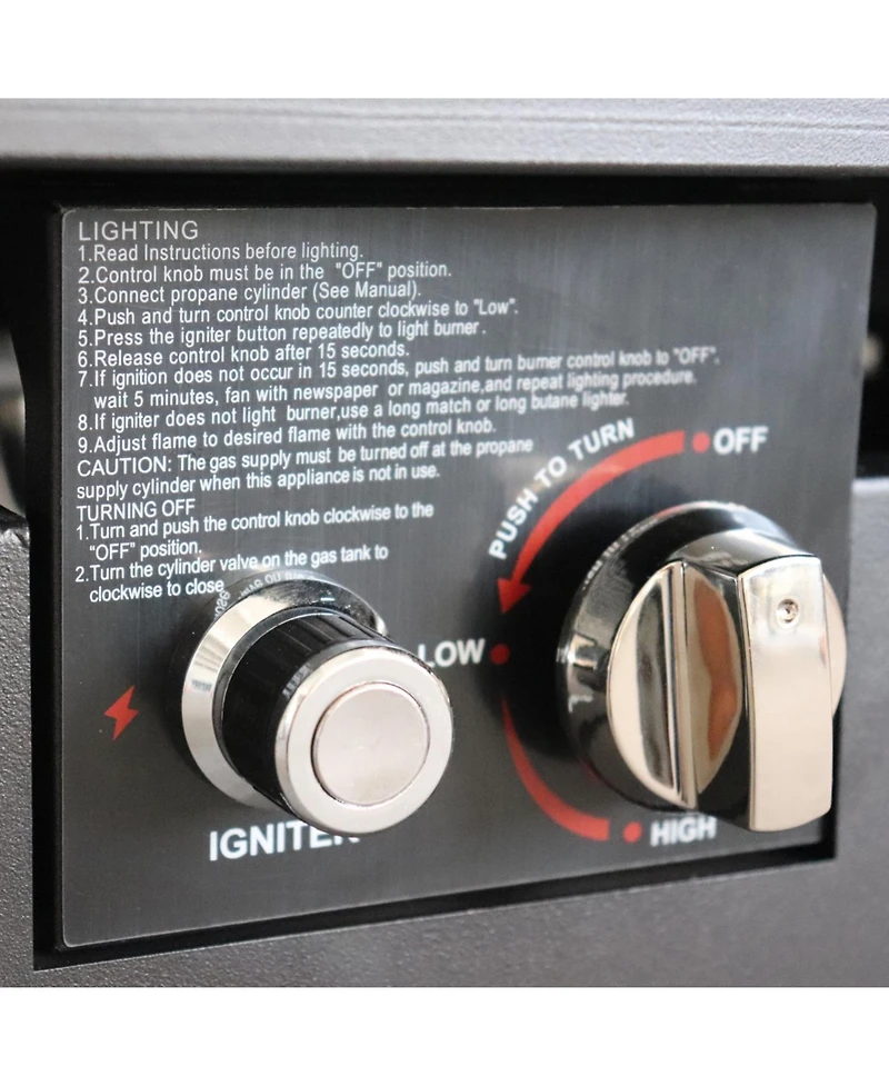 Flynama 42 Inch W 25 Inch H Steel Outdoor Fire Pit Table with Lid 50000 Btu Stainless Steel Burning Area