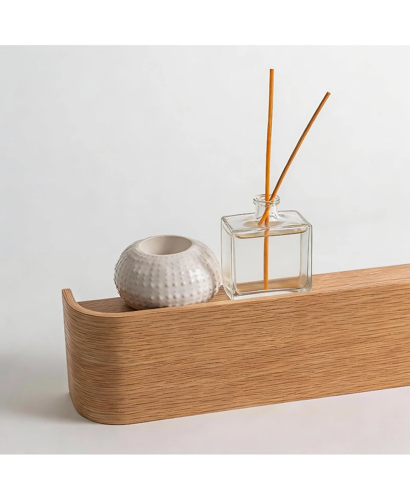 Yigii Modern Wall Coat Rack - 5 Hooks, Oak Veneer, Minimalist Design