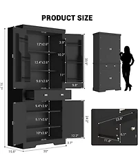 gaomon 72" Tall Kitchen Pantry Cabinet, Large Cupboard Storage Cabinet with Drawer 6 Door Racks and Adjustable Shelves for Living Dining Room Laundry