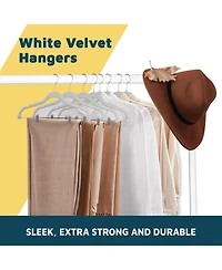 Lifemaster Velvet Skirt Hangers, Adjustable Clips, 360° Swivel Hook, Non-Slip Shoulder Notch, Holds 10 lbs