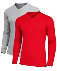 Galaxy By Harvic Men's Long-Sleeve V-Neck Thermal Shirt, 2-Pack