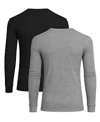 Galaxy By Harvic Men's Long-Sleeve V-Neck Thermal Shirt, 2-Pack