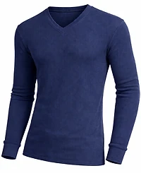 Galaxy By Harvic Men's Long-Sleeve Waffle-Knit V-Neck Thermal T-Shirt