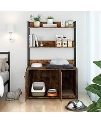 gaomon Litter Box Enclosure with 2 Storage Shelves