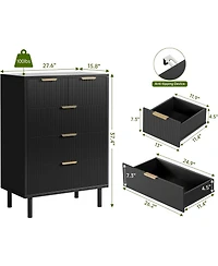 Gaomon Wave Fluted 5-Drawer Tall Wood Dresser with Wide Storage, Deep Drawers & Organizer Design for Bedroom or Nursery